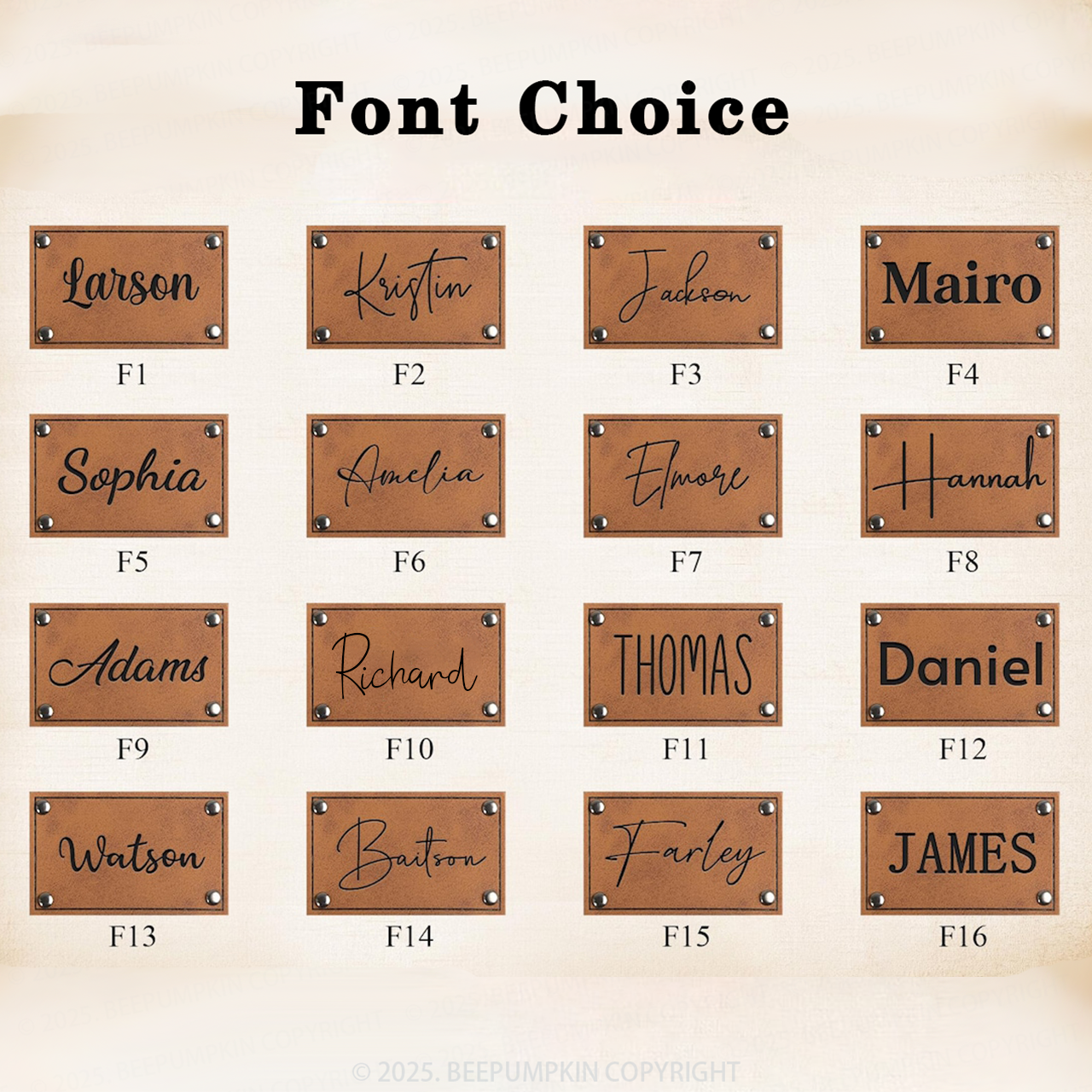 8 Colors Personalized Name Beanie Hat (Vegan Leather Patch)