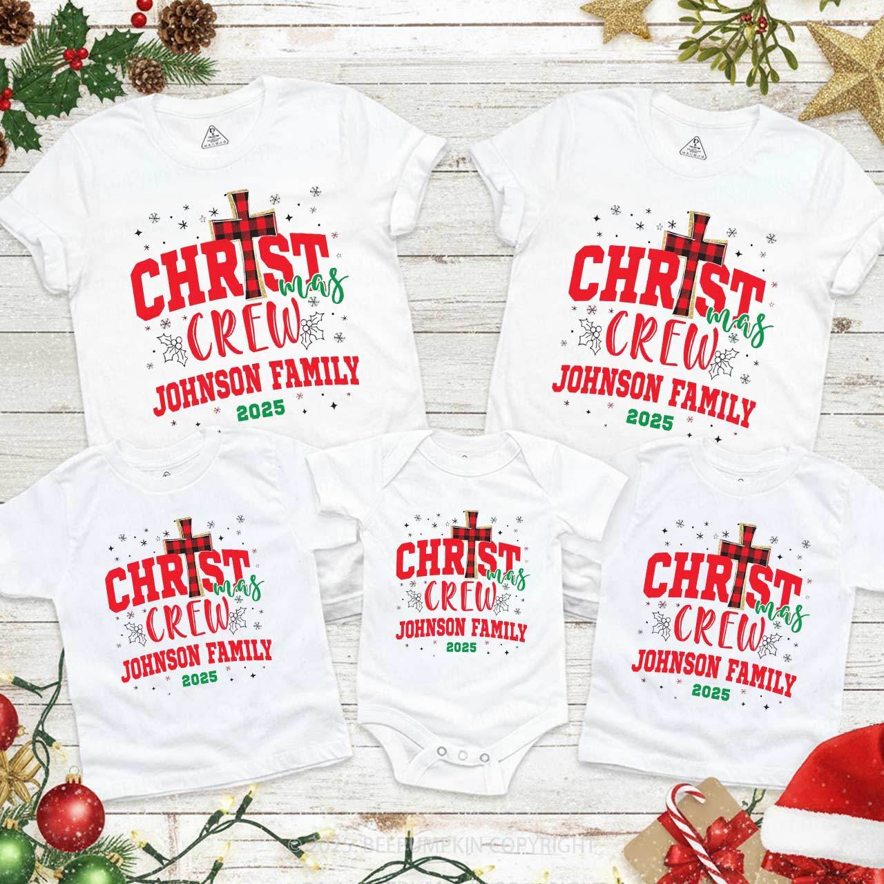 Personalized 2025 Christian Xmas Family Matching T-Shirts Beepumpkin