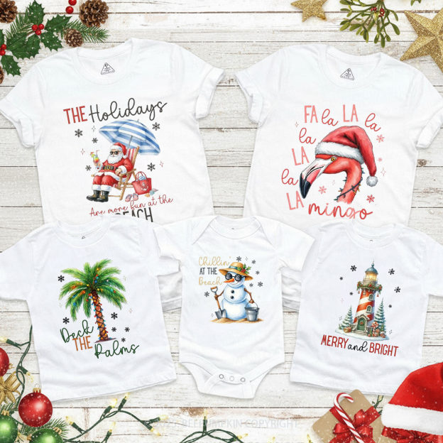Personalized Seaside Holiday Magic Family Matching T-Shirts Beepumpkin