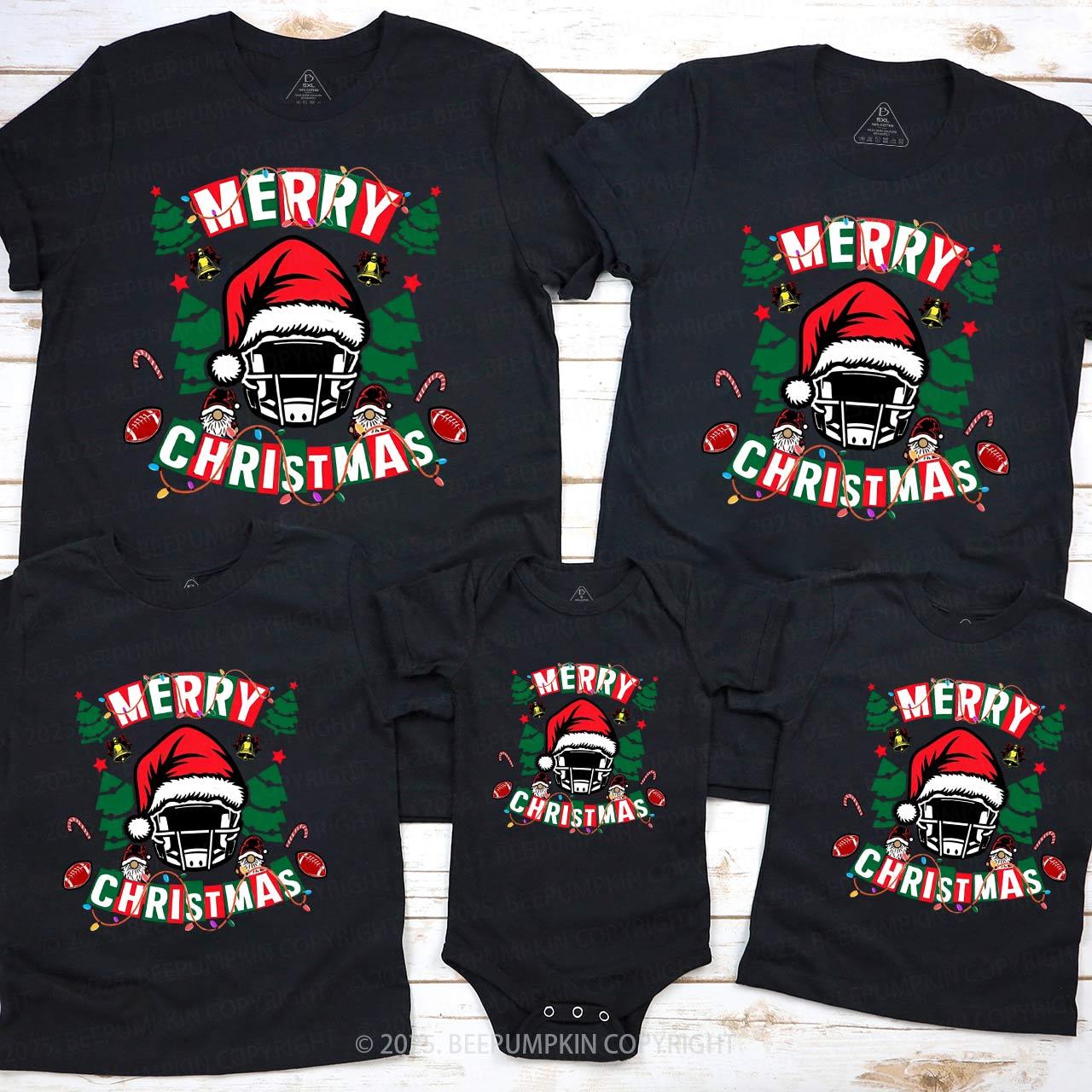 Football Christmas Family Matching T-Shirts Beepumpkin