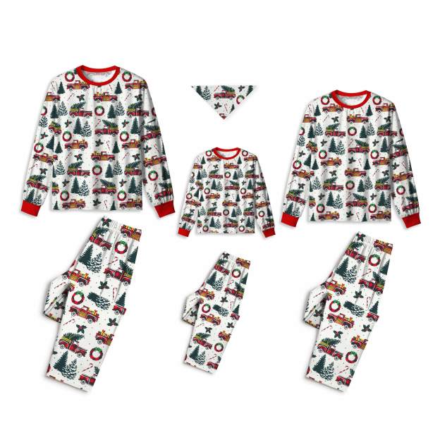 Holiday Truck & Tree All-Over Print Family Matching Pajama Sets