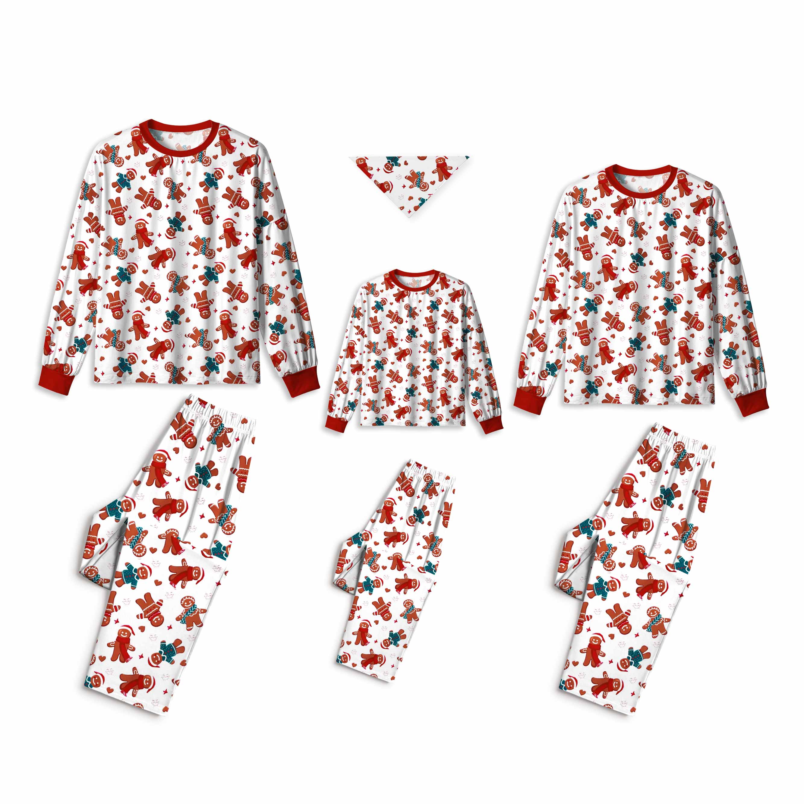 Christmas Gingerbread Man All-Over Print Family Matching Pajama Sets