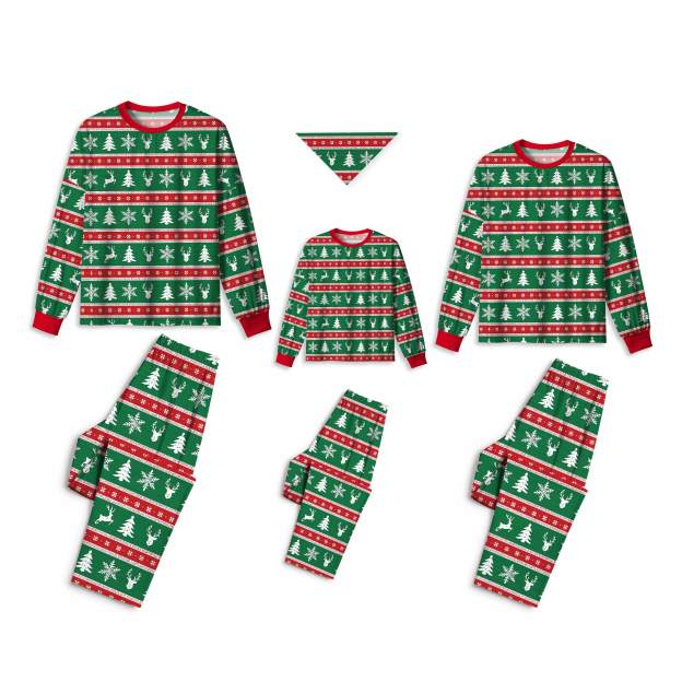 Red & Green Christmas Magic All-Over Print Family Matching Pajama Sets