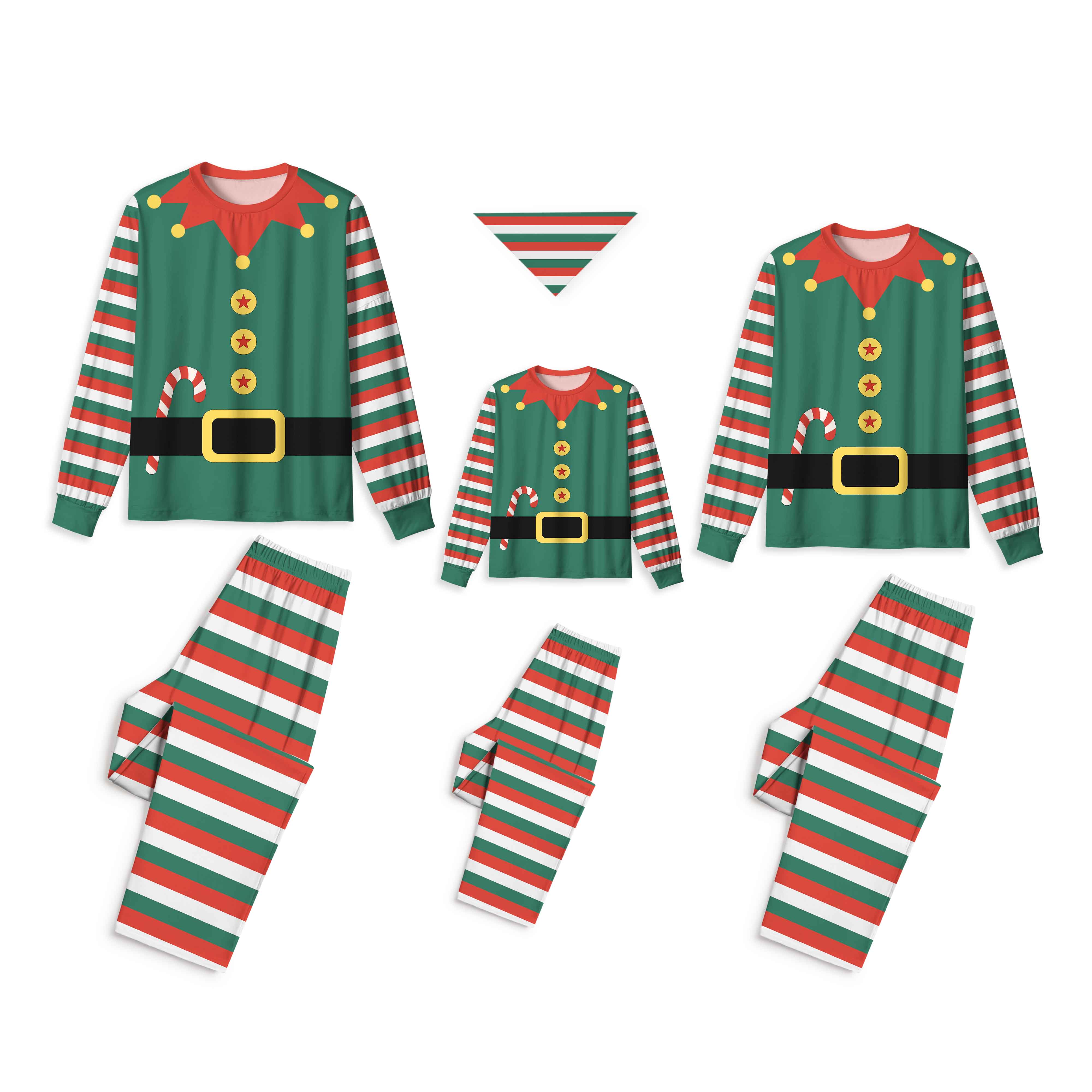 Cheerful Christmas Elves All-Over Print Family Matching Pajama Sets