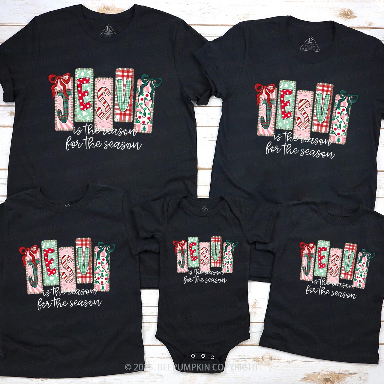 Jesus Is The Reason For The Season Family Matching T-Shirts Beepumpkin