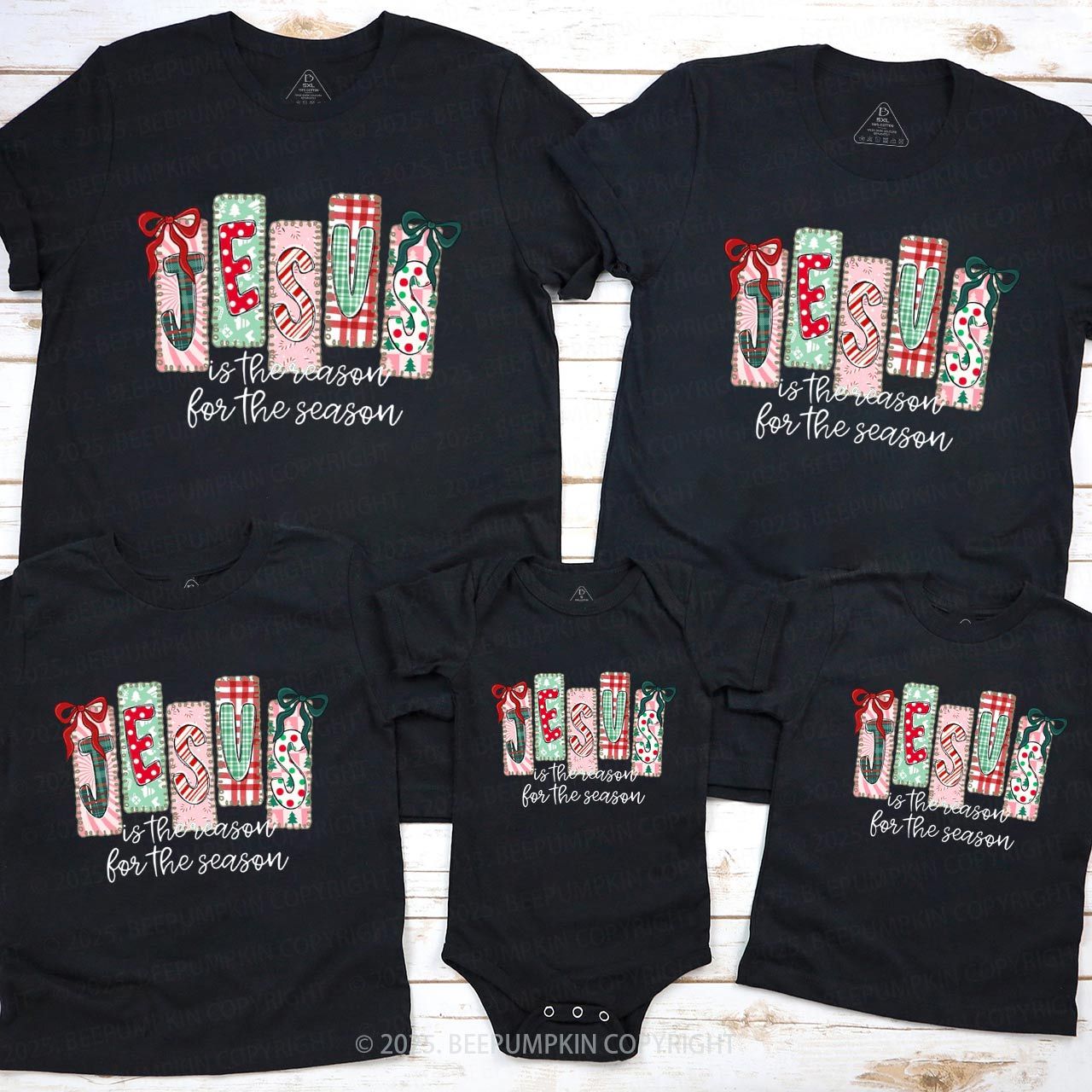 Jesus Is The Reason For The Season Family Matching T-Shirts Beepumpkin