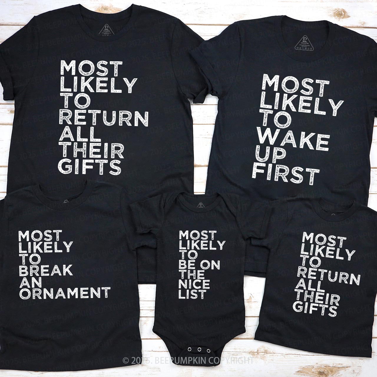 Personalized 25 Most Likely Family Matching T-Shirts Beepumpkin