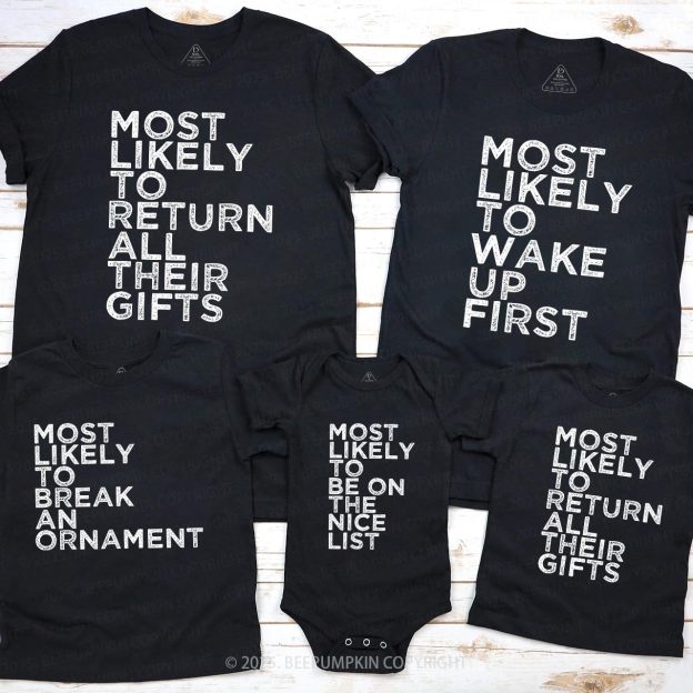 Personalized 25 Most Likely Family Matching T-Shirts Beepumpkin