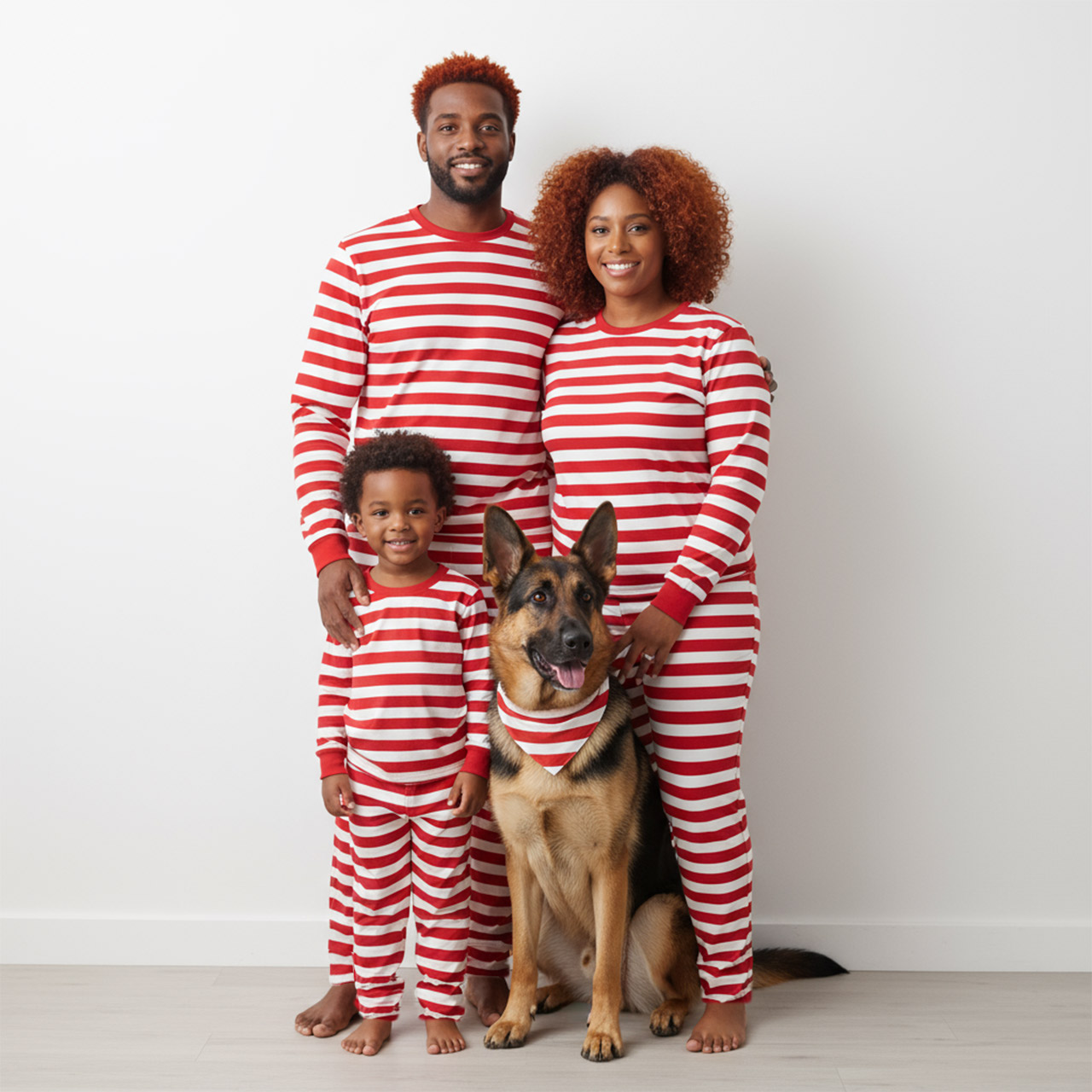 Christmas Red Stripes All-Over Print Family Matching Pajama Sets