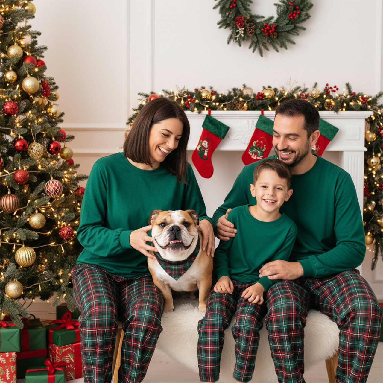 Simple Elegance All-Over Print Family Matching Pajama Sets