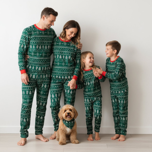 Cozy Pine Pattern All-Over Print Family Matching Pajama Sets