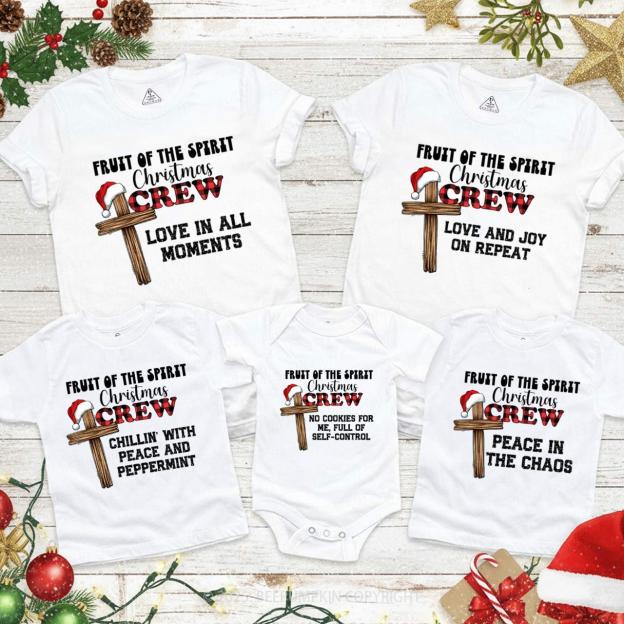 Personalized Fruit Of The Spirit Group Xmas Family Matching T-Shirts Beepumpkin