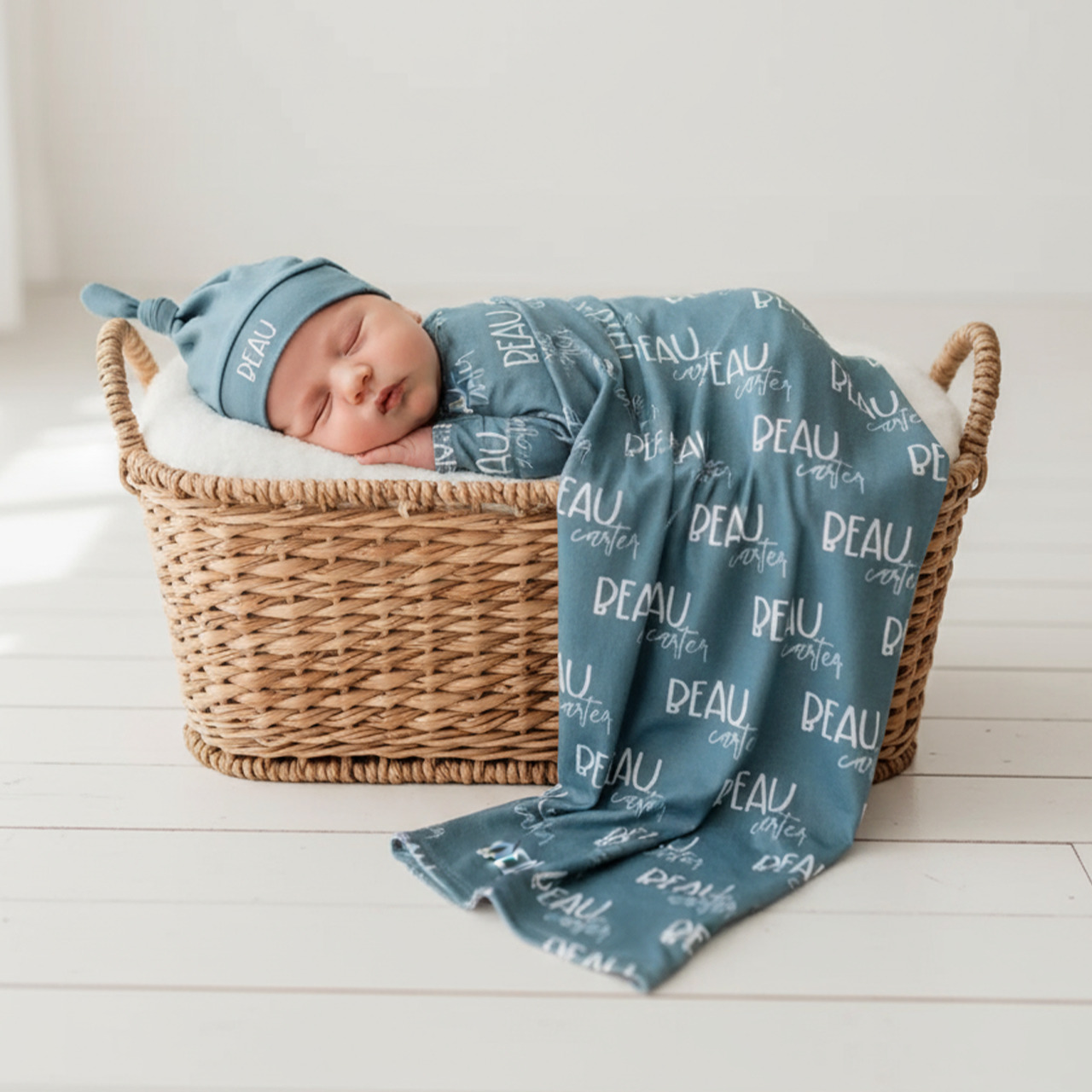 thumbnail image 2 of Baby Boy Outfit, Coming Home Personalized Baby Gift, Custom Baby Apparel, Embroidered Name 2 of 12