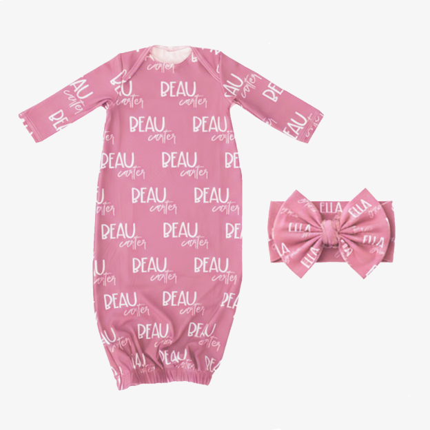 4 Pieces Personalized Baby Name Coming Home Outfit Set