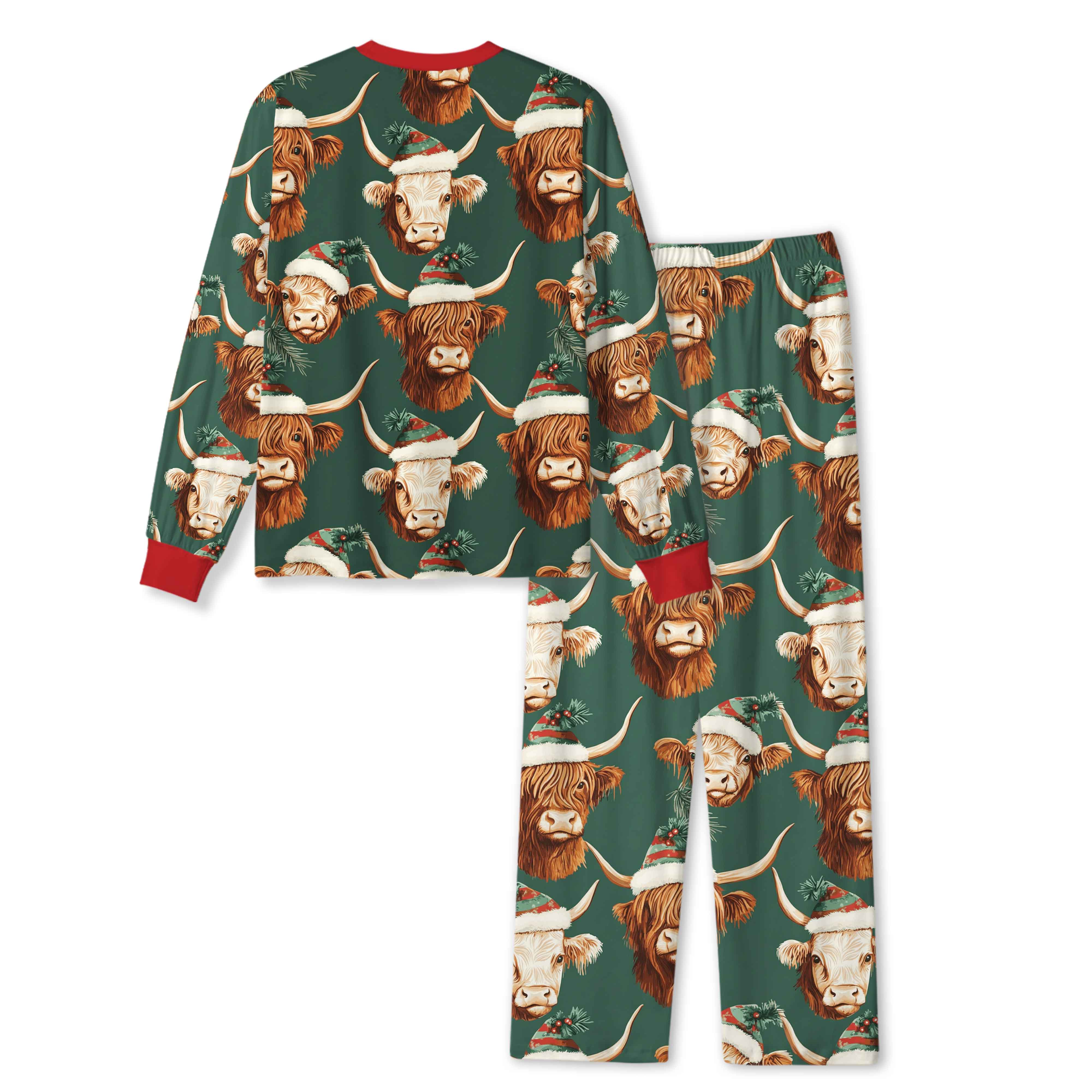 Highland Cow Christmas All-Over Print Family Matching Pajama Sets