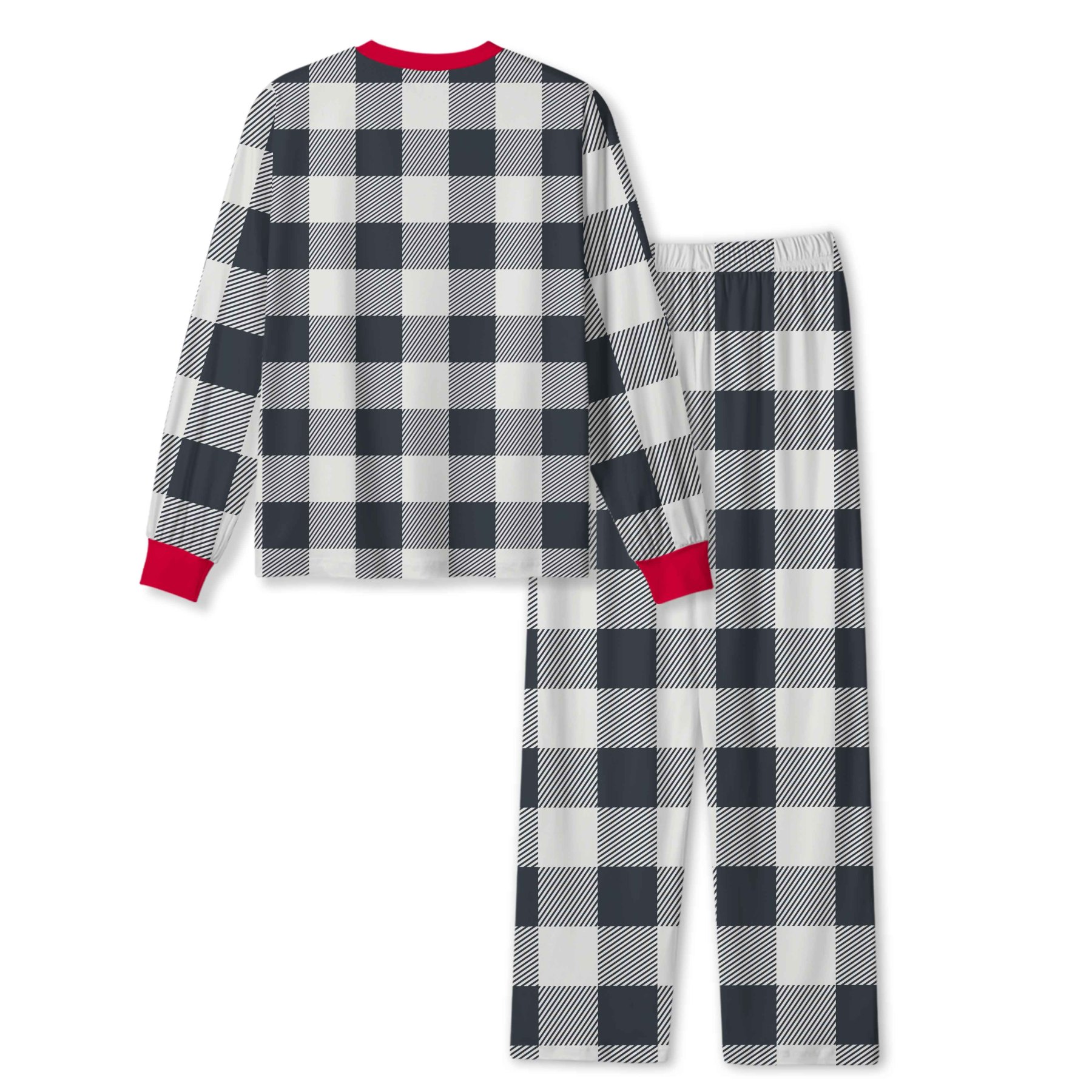 Black & White Buffalo Check plaids All-Over Print Family Matching Pajama Sets