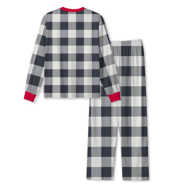 Black & White Buffalo Check plaids All-Over Print Family Matching Pajama Sets
