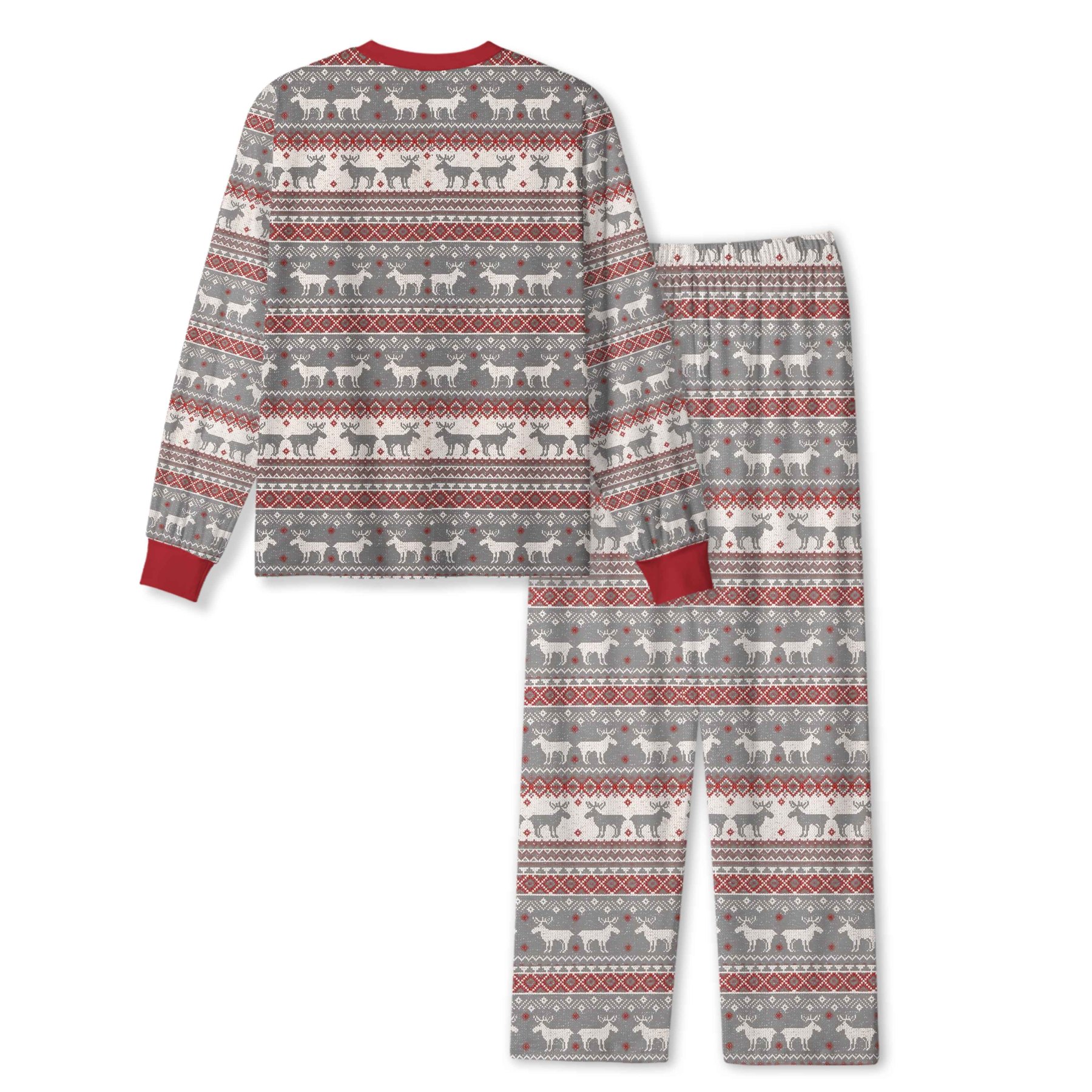 Reindeer Winter Stripe All-Over Print Family Matching Pajama Sets