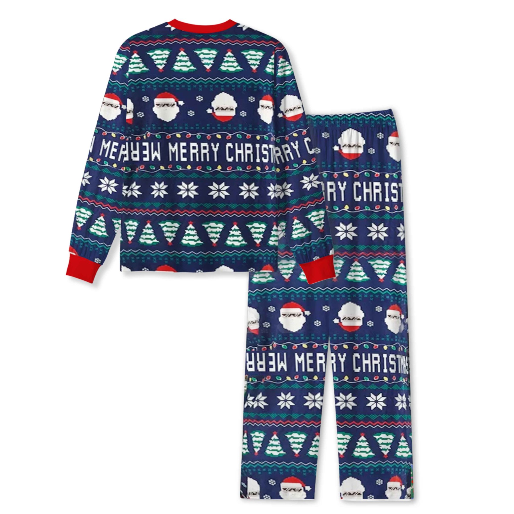 Navy Happy Santa Claus All-Over Print Family Matching Pajama Sets