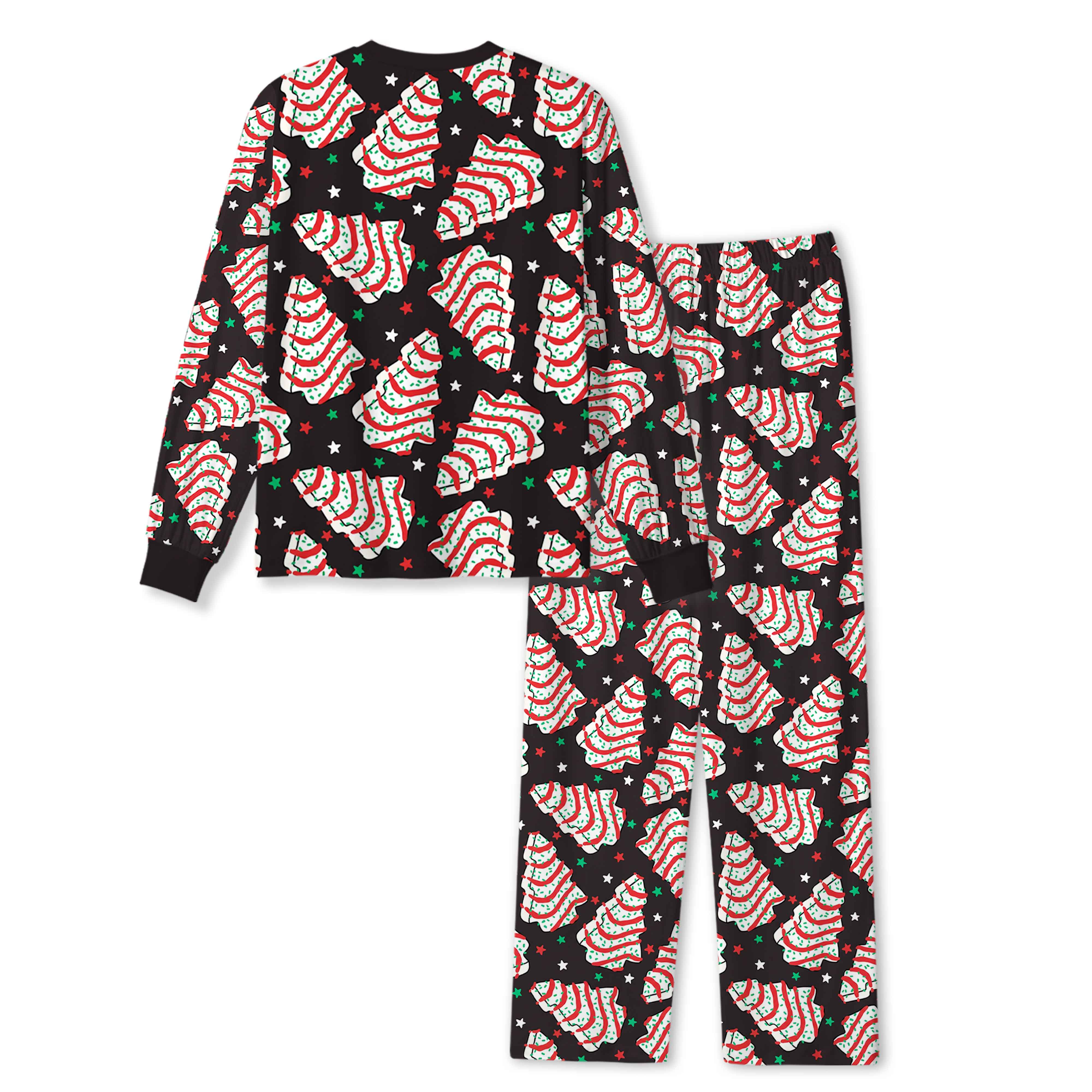 Black Christmas Tree Cakes All-Over Print Family Matching Pajama Sets