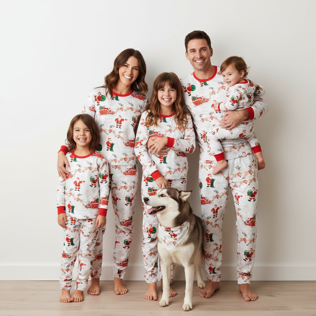Santa Claus Sleigh All-Over Print Family Matching Pajama Sets