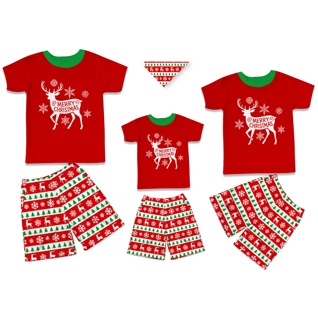 Reindeer Cheer All-Over Print Short Family Matching Pajama Sets