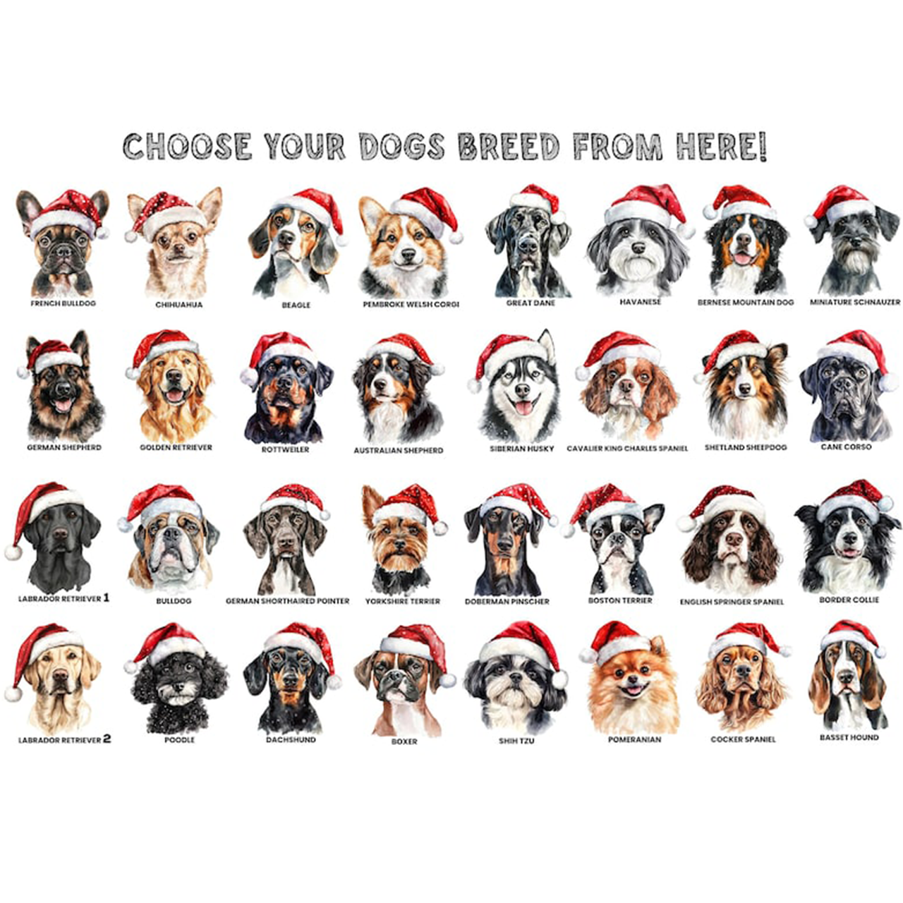 Personalized Santa Christmas Dog Family Matching T-Shirts Beepumpkin