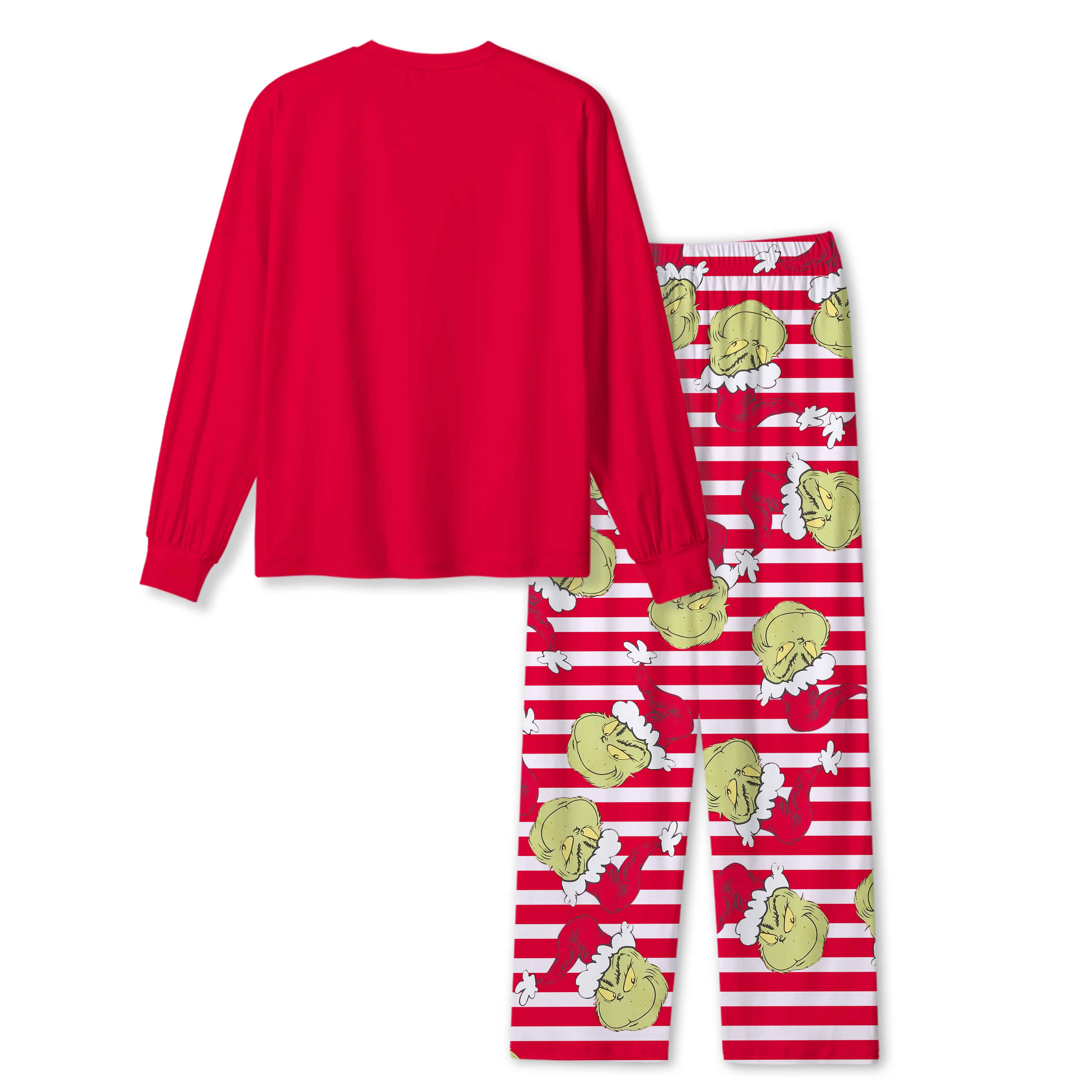 The Green Grumpy Red Stripey All-Over Print Family Matching Pajama Sets
