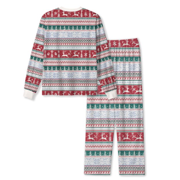 Snowy Stripes All-Over Print Family Matching Pajama Sets