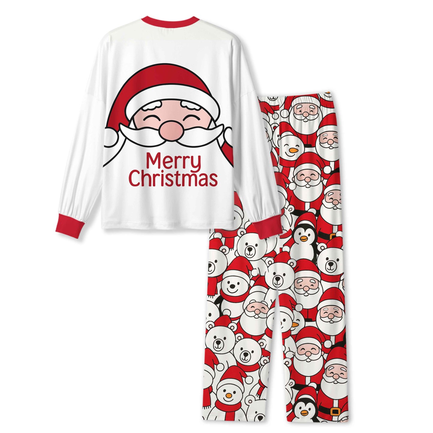 Penguins, Bears, And Santa Claus All-Over Print Family Matching Pajama Sets