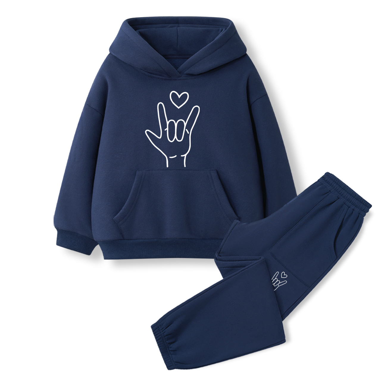 Sign Language - I Love You Toddler&Kids Hoodie Set