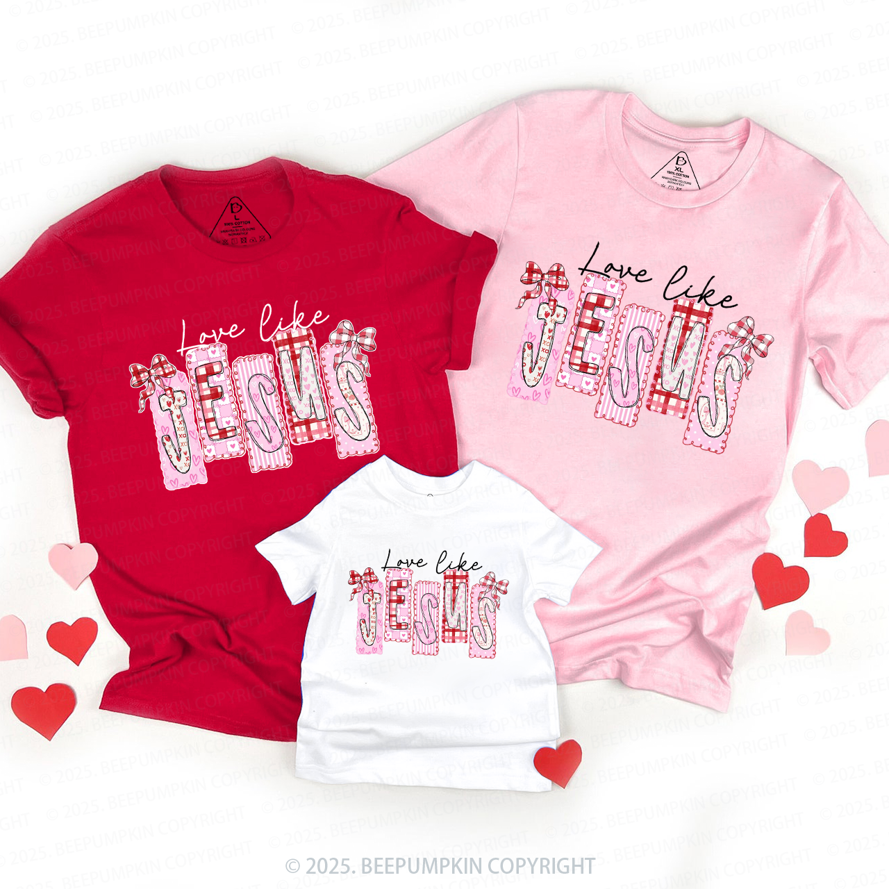 Love Like Jesus Valentine's Day Family Shirt