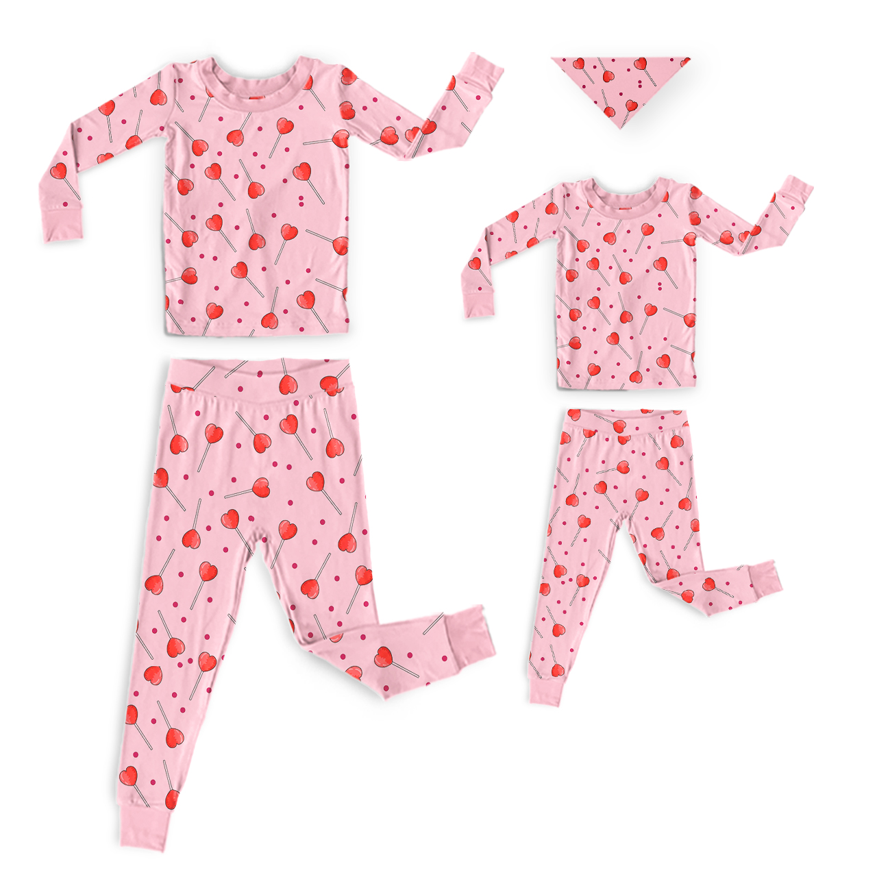 [Copy]Heart Cloud All-Over Print Mom&Me Cuffed Pajama Sets