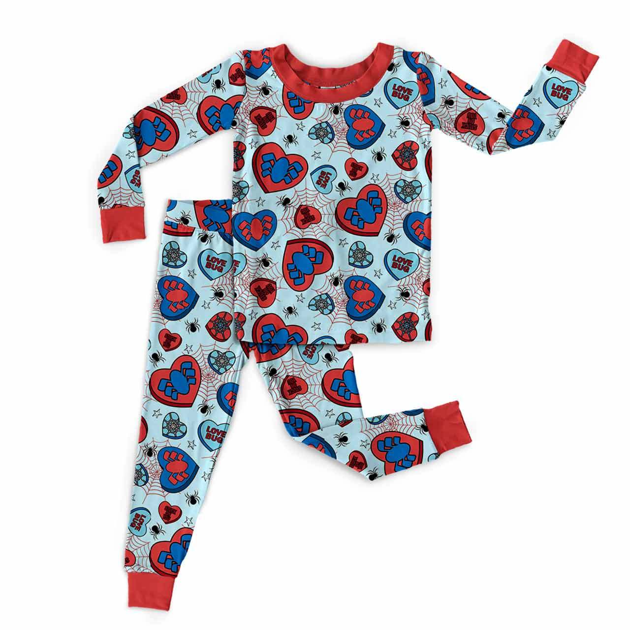 Spider Valentines Two-Piece Pajama Set For Kids