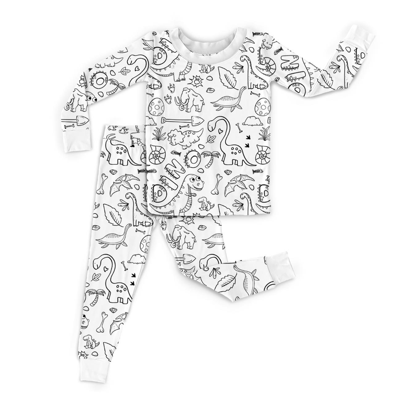 My Dino World Colorable Two-Piece Pajama Set For Kids