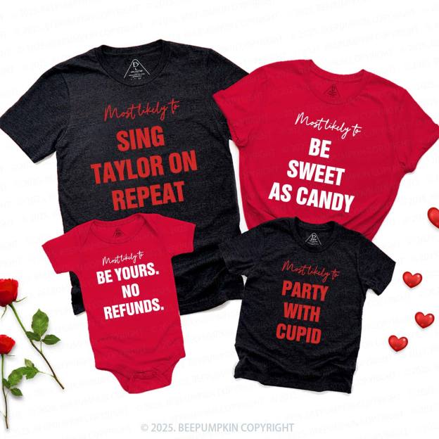 Personalized Most Likely To 20 Valentine's Day Family Shirt
