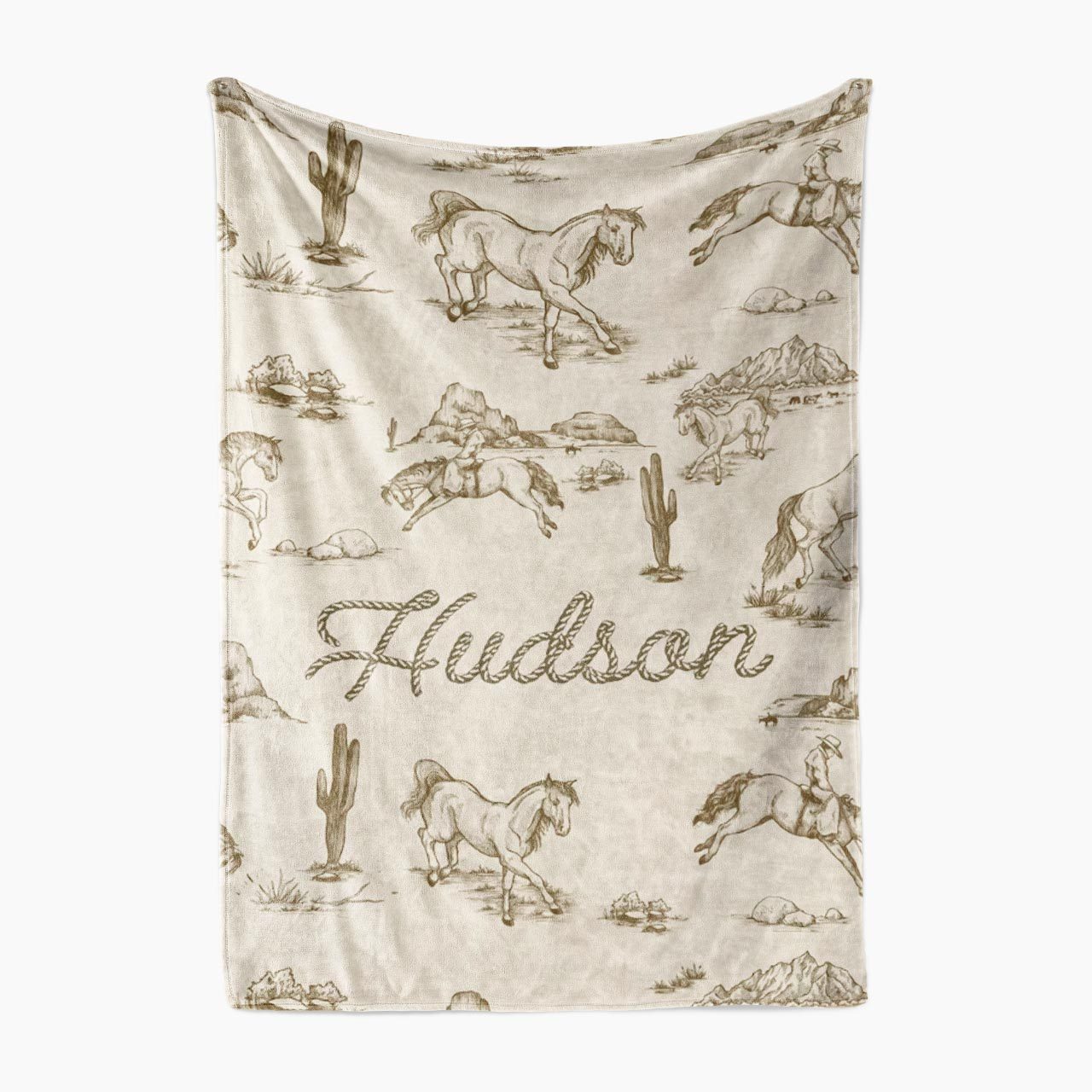 Personalized Western Cowboy Name Fleece Blanket