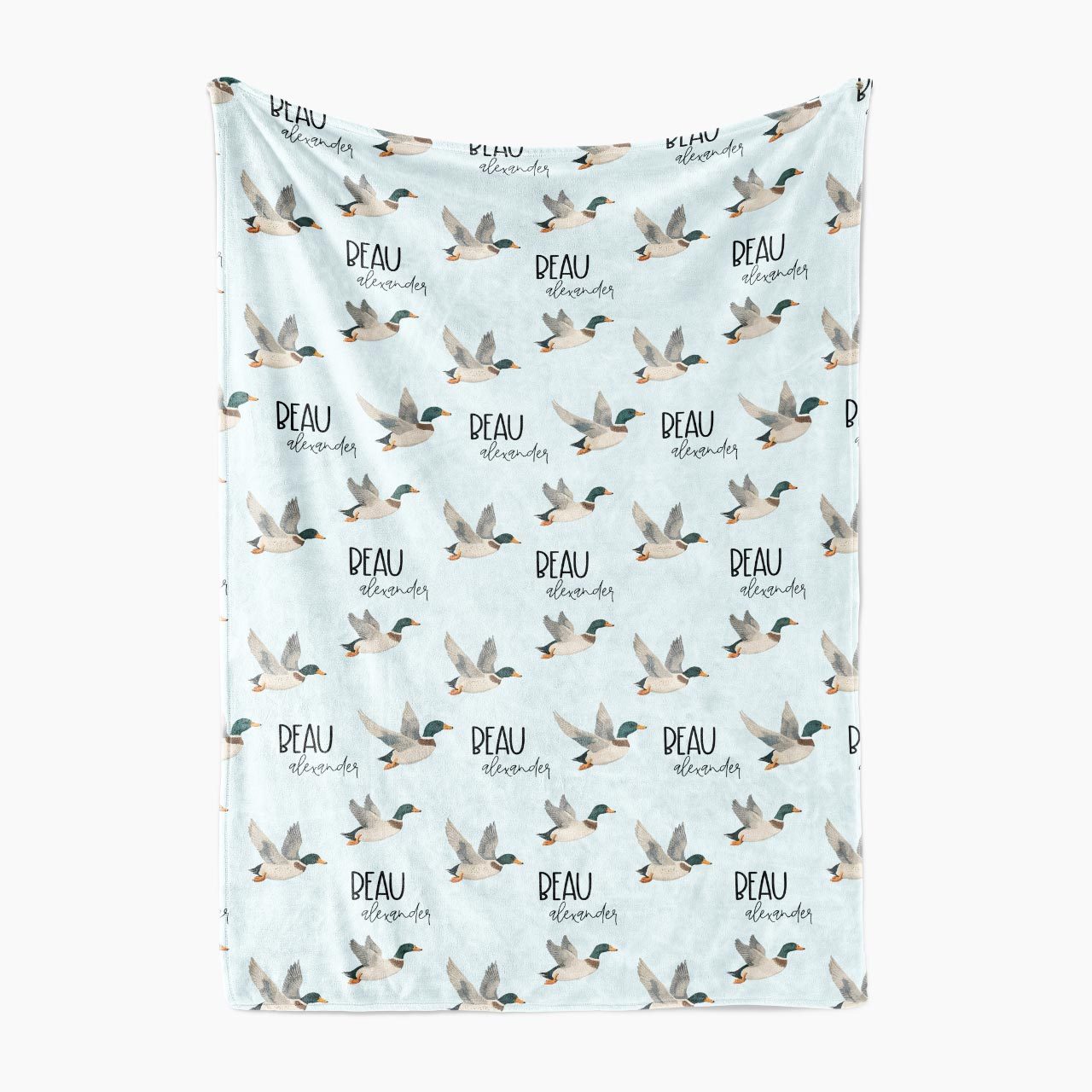 Personalized Mallard Duck Fleece Blanket