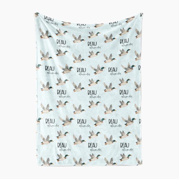 Personalized Mallard Duck Fleece Blanket