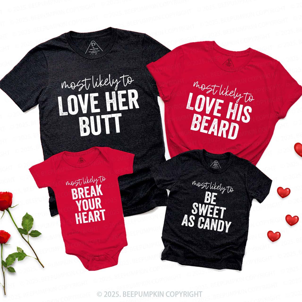 Personalized 40 Most Likely To Valentines Family Shirt