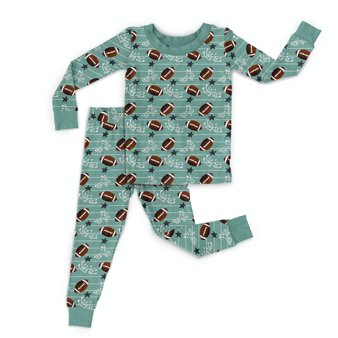 Football Time Two-Piece Pajama Set For Kids