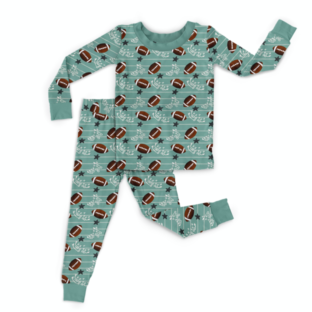 Football Time Two-Piece Pajama Set For Kids