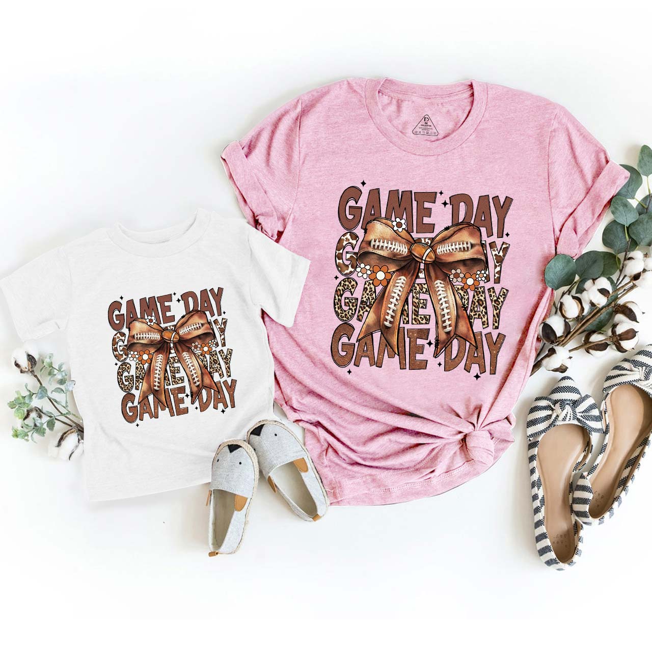 Leopard Bow Game Day Mom&Me Matching Tees