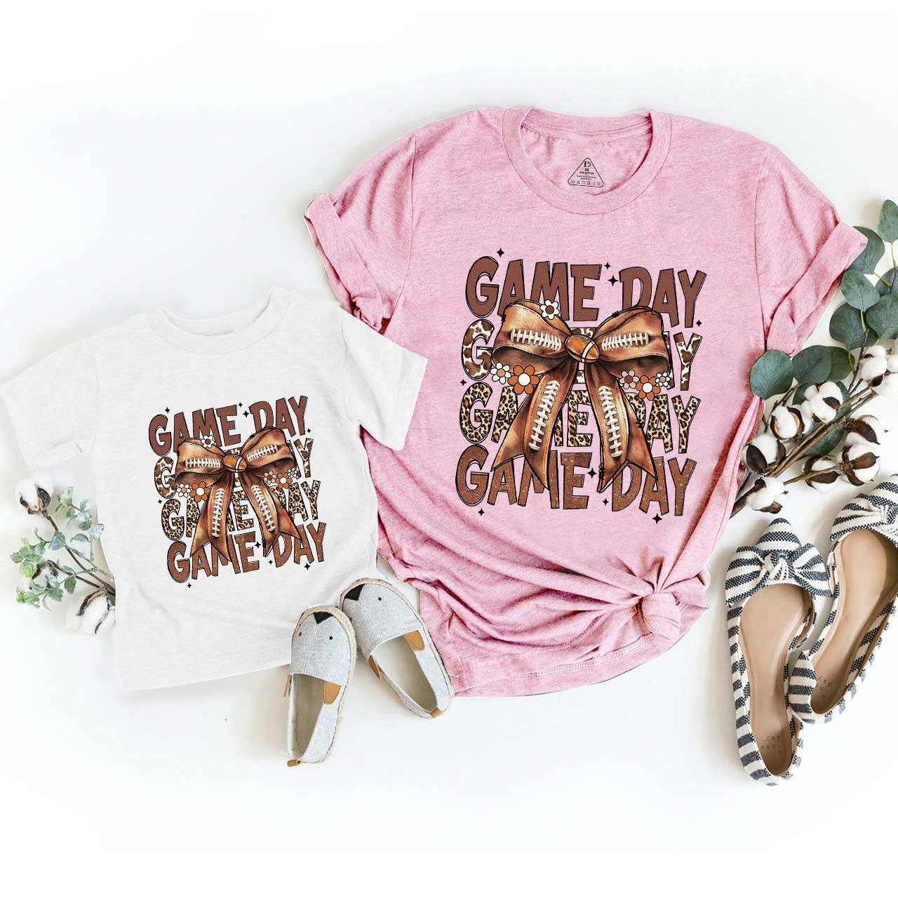 Leopard Bow Game Day Mom&Me Matching Tees
