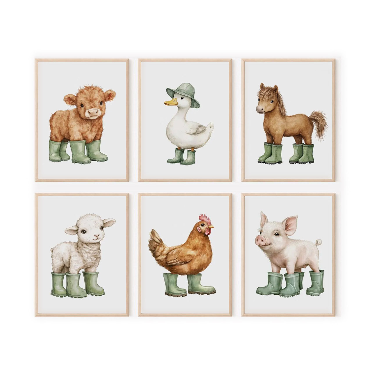 Boots & Barnyard Friends Digital Nursery Wall Art