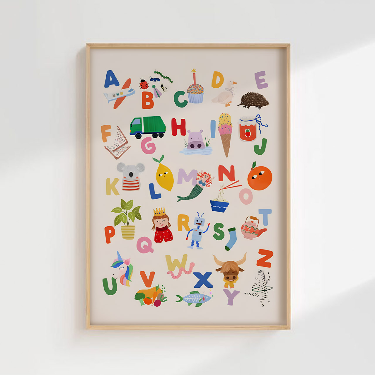Playful Rainbow ABC Digital Nursery Wall Art