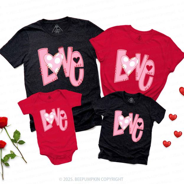 Heart Love Valentine's Day Family Shirt