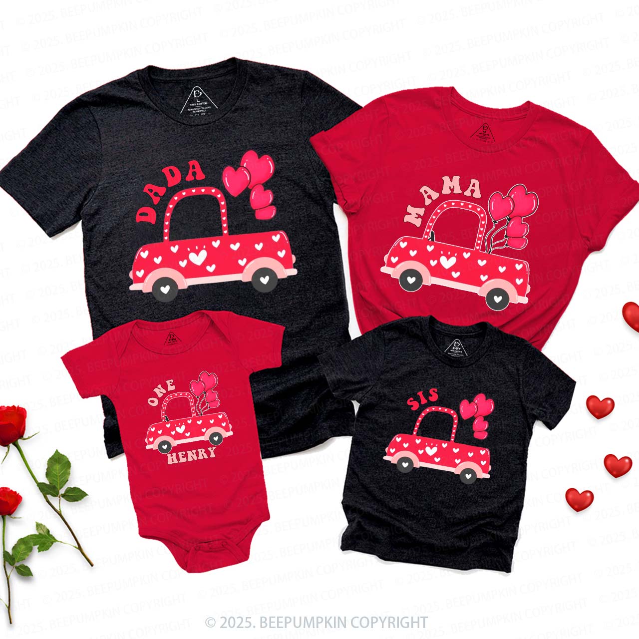 Personalized Love Ride Valentine's Day Family Shirt