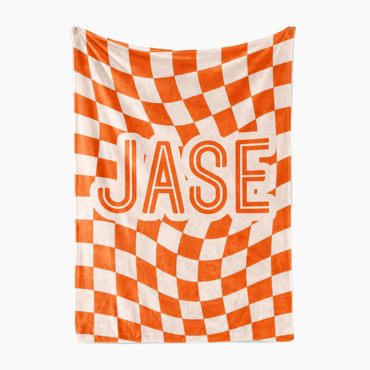 Personalized Wavy Plaid Name Fleece Blanket