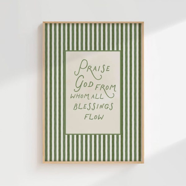 Praise God From Whom All Blessings Flow Digital Nursery Wall Art